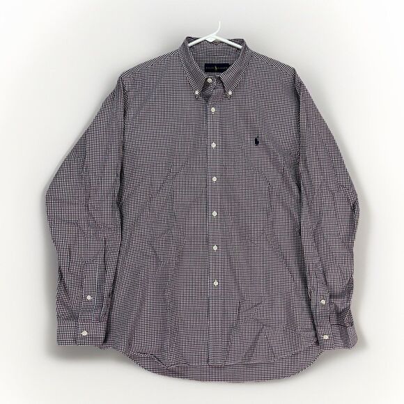 Polo Ralph Lauren Shirt Mens XL Classic Fit Red Blue Gingham‎ Check Oxford Pony - Picture 1 of 6